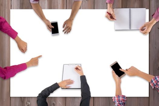 Top view of business team meeting photo