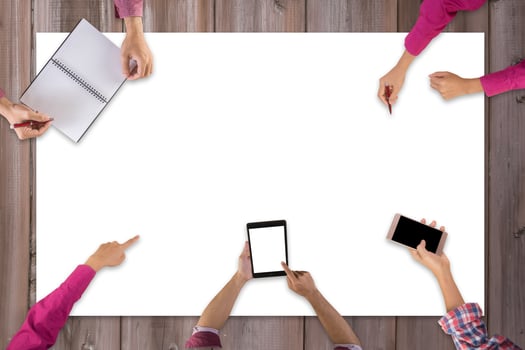 Top view of business team meeting photo