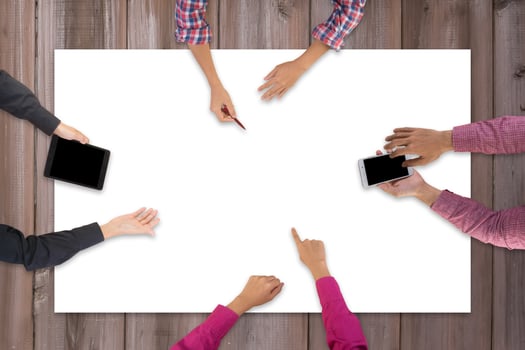 Top view of business team meeting photo