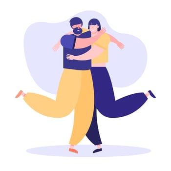 friendship day celebration with young couple characters vector