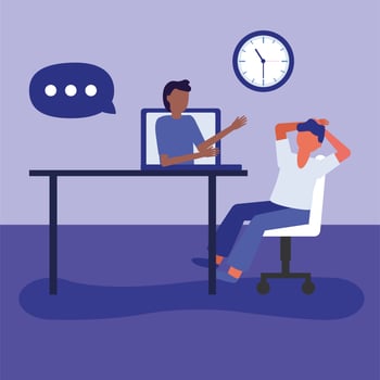 Young student boys for online education concept vector