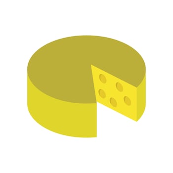Isometric Cheese On White Background vector