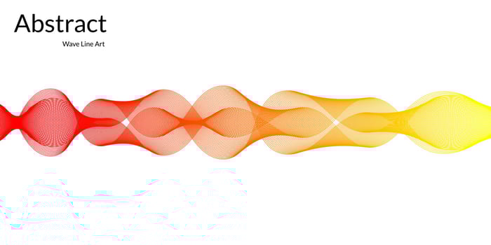 Modern abstract background with wavy lines in red and yellow gradations vector