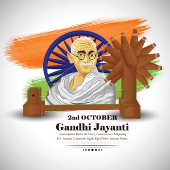 2nd october gandhi jayanti for creative design vector