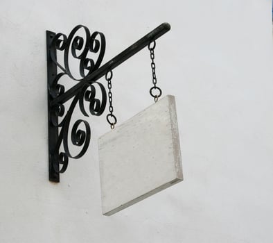 Wood sign hanging photo