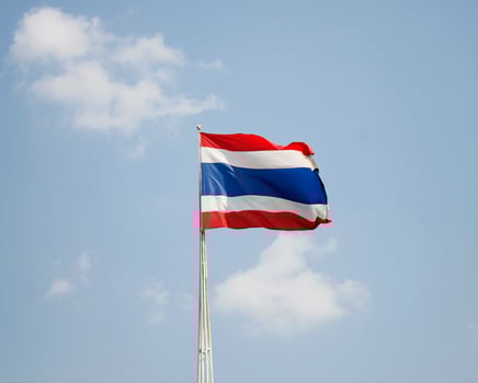 Thai flag on pole photo