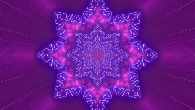 Purple, blue, and white lights and shapes kaleidoscope 3d illustration for background or walllpaper photo