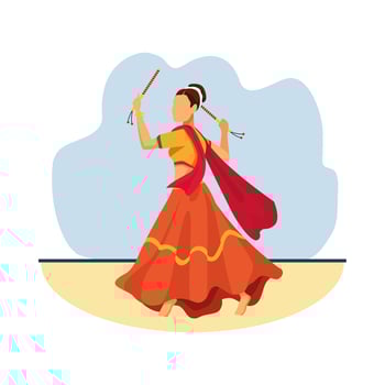 traditional female navratri dancer vector
