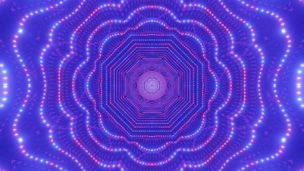 Colorful light and shapes kaleidoscope 3d illustration for background or wallpaper photo