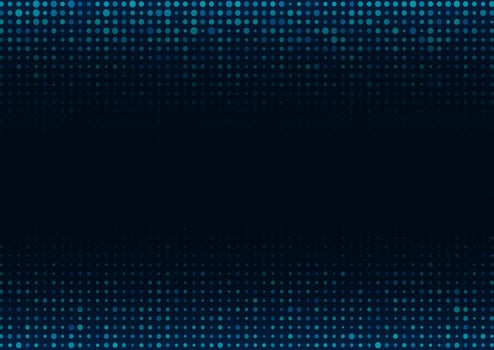 Abstract blue color dot pattern on dark blue background with copy space for text. vector