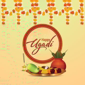 Happy gudi padwa flat design vector