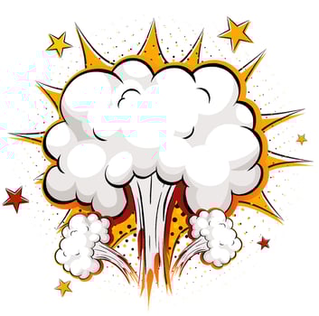 Blank boom comic speech bubble on white background vector
