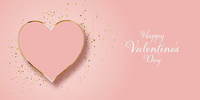 valentines day banner design with gold glitter and heart 1401 vector