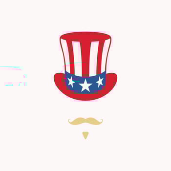Uncle Sam hat on white background. vector