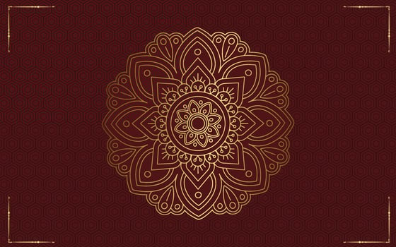 Luxury mandala pattern background with golden arabesque vector
