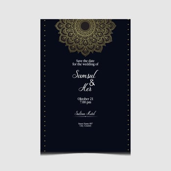 Luxury mandala pattern background with golden arabesque vector