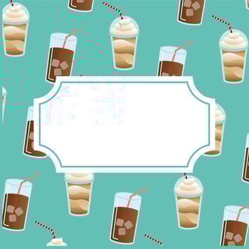 Iced coffee pattern background vector