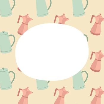 Coffee pot pattern background vector