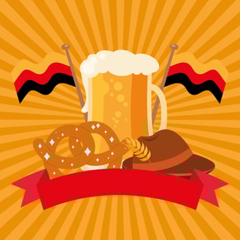 Oktoberfest beer celebration banner vector