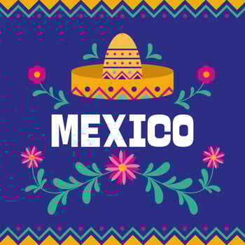 Mexican independence day banner vector