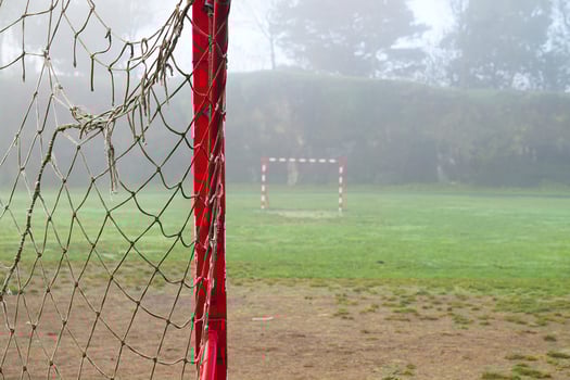 Soccer goals on a field photo