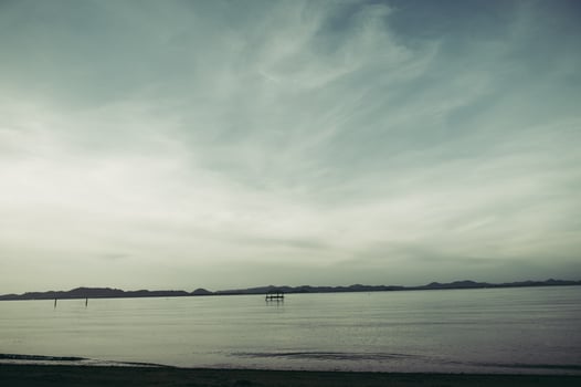 The sea and the blue sky in the evening photo