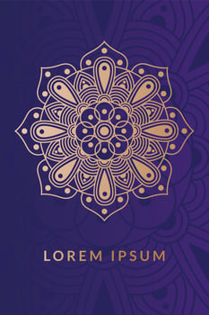 decorative floral mandala with purple background vector