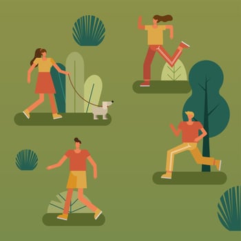 young people doing outdoors activities vector