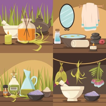 Natural cosmetology 2x2 vector
