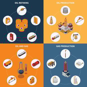 oil petroleum gas industry isometric 2x2 vector