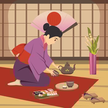 Japan culture background vector