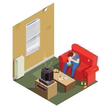 addictions bad habits drugs isometric composition vector
