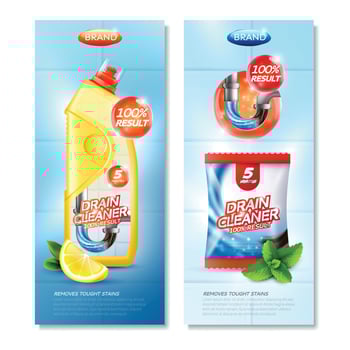 drain cleaner vertical banners vector