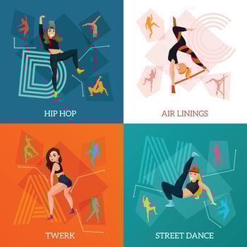 modern types dance concept vector