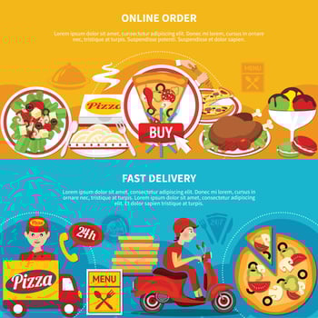 Pizza banner set vector