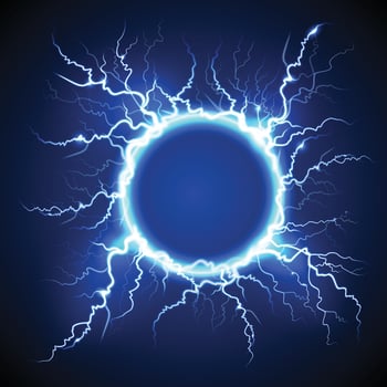 círculo de relâmpago elétrico realista vetor