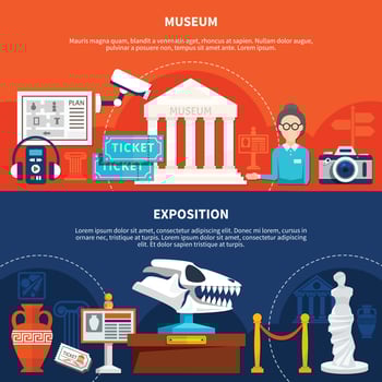 Museum flat vector illustration