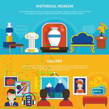 Museum flat vector illustration