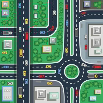 traffic city top illustration vector