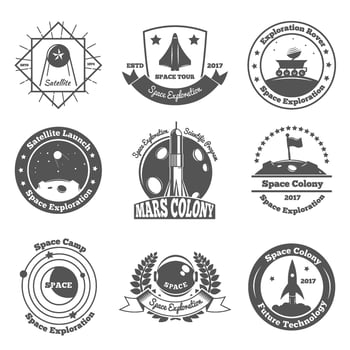 space exploration emblems vector