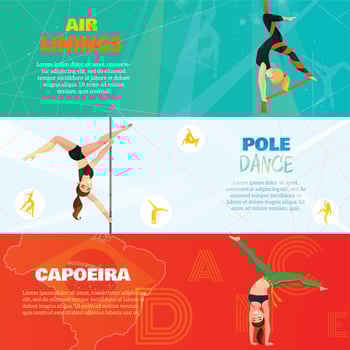 modern types dance horizontal banners vector