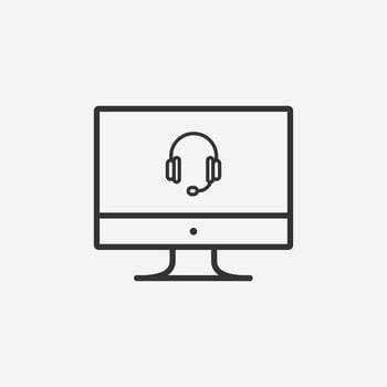 Online customer vector isolated icon on grey background