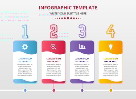 Colorful Rectangle Infographic Steps Template vector