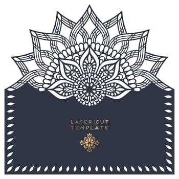 Vector wedding card laser cut template