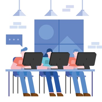 Coworking concept with man and woman vector