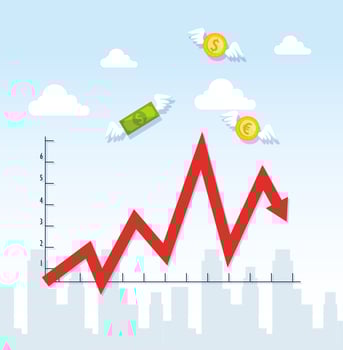 stock market crash with infographic and icons vector