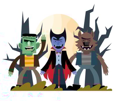 Halloween celebration characters vector