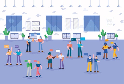 People hanging out in the office vector