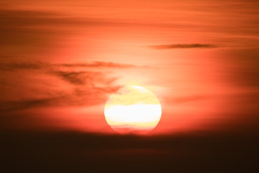 Orange sunset and clouds photo