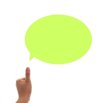Thumbs up with speech bubble photo